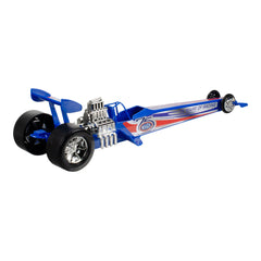 NHRA 75th Blue Plastic Toy Dragster - Back Right View