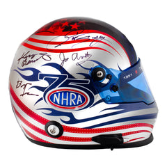 NHRA 75th Autographed Full Size Helmet in Blue - Right Side view