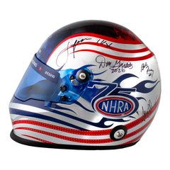 NHRA 75th Autographed Full Size Helmet in Blue - Left Side View