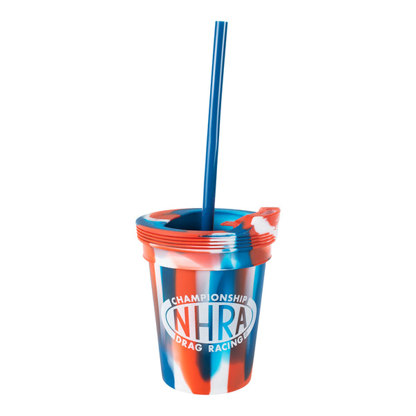 NHRA Silicone Kid's Cup In Red, White & Blue - Front View
