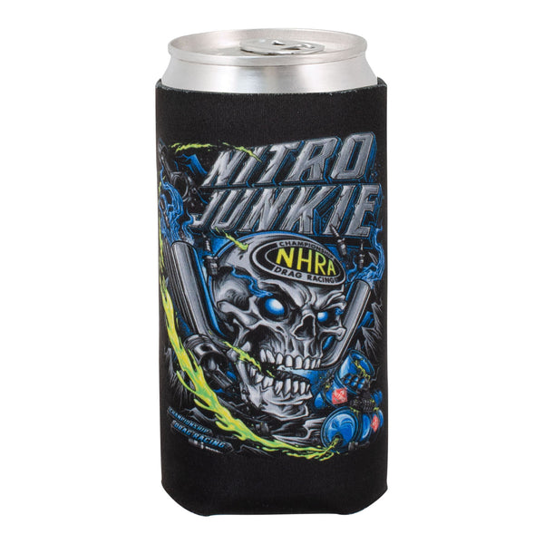 Nitro Junkie Tall Can Cooler In Black - Side View 2