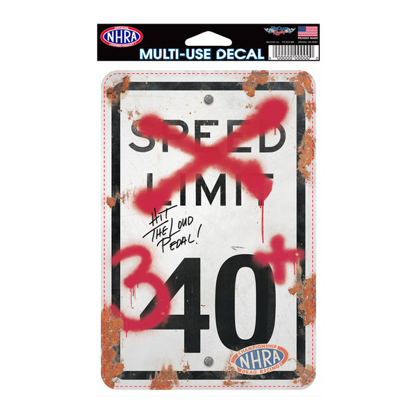 NHRA Speed Limit 340+ Decal - Front View