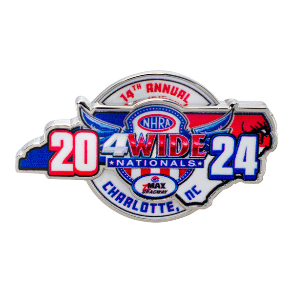 Charlotte 4-Wide Nationals Event Hatpin - Front View