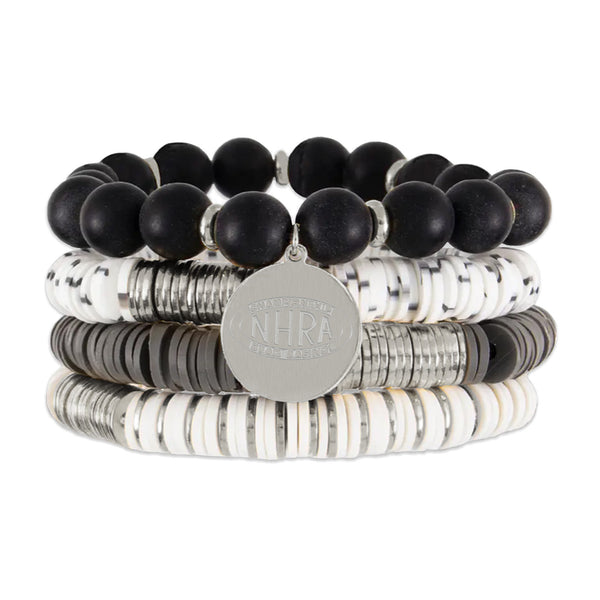 NHRA Stacked Silver Bracelet - Front View