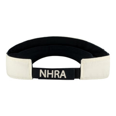 Ladies NHRA Glitter Flames Velcro Visor In Tan, Black & Red - Back View