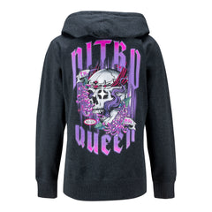 Ladies Nitro Queen Full Zip Sweatshirt in Grey - Back View
