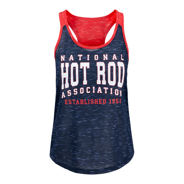 Ladies Contrast Two Tone Tank in Blue - Front View