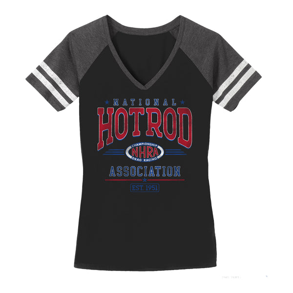 NHRA Ladies National Hot Rod Association Black T-Shirt - Front View