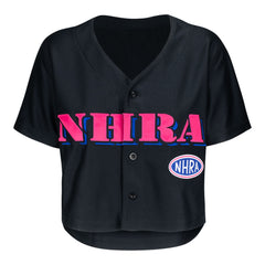NHRA Ladies Crop Top Baseball Jersey - Front View