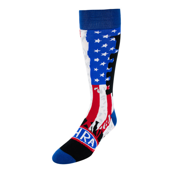 Americana Tree Socks In Blue, White, Red & Black - Front Left View