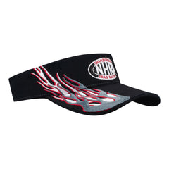 NHRA Flamed Visor In Black, Grey & Red - Angled Right Side View