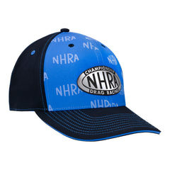 NHRA Chrome Logo Hat in Light blue and navy - Angled Right Side View