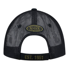 NHRA Military Leather Flag Hat - Back View