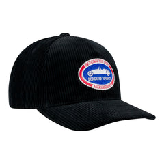 NHRA Dedicated To Safety Corduroy Snap Hat In Black - Angled Right Side View