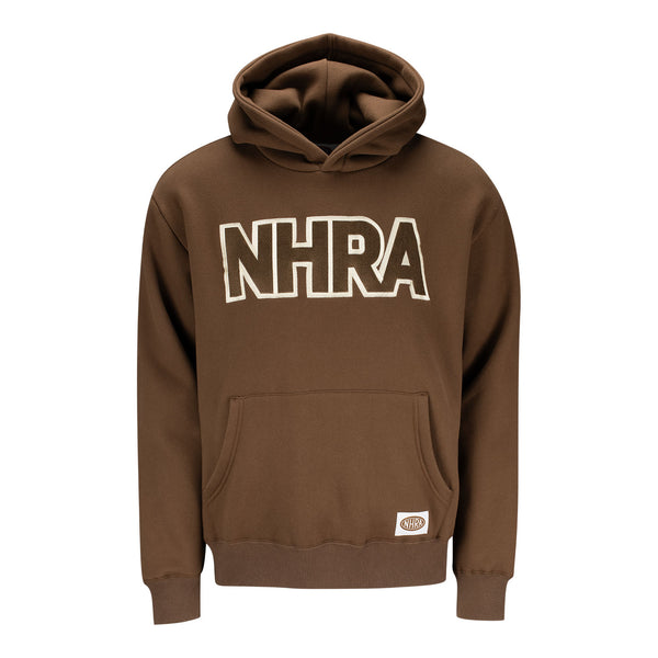 NHRA Collegiate Hooded Sweatshirt in Brown - Front View