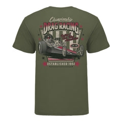 NHRA Retro Americana T-Shirt In Green - Back View