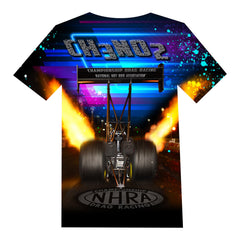 NHRA Top Fuel Sublimated T-Shirt In Multi-Color - Back View