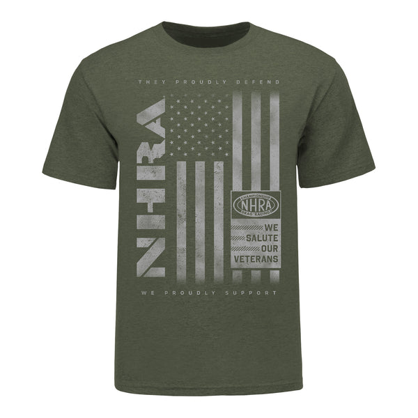 NHRA Veterans Day T-Shirt In Green - Front View