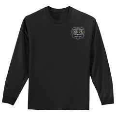 Retro NHRA Hot Rod Long-Sleeve T-Shirt in Black - Front View