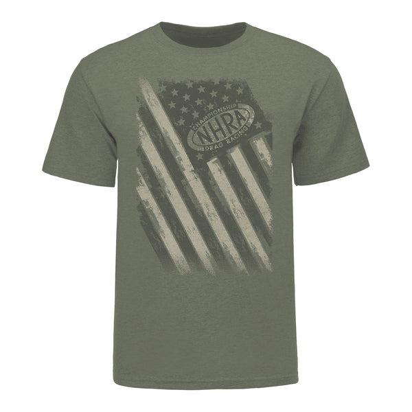 NHRA Military Green Flag T-Shirt - Front View