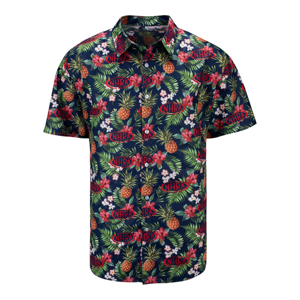 NHRA Hawaiian Shirt In Floral Design - Front View