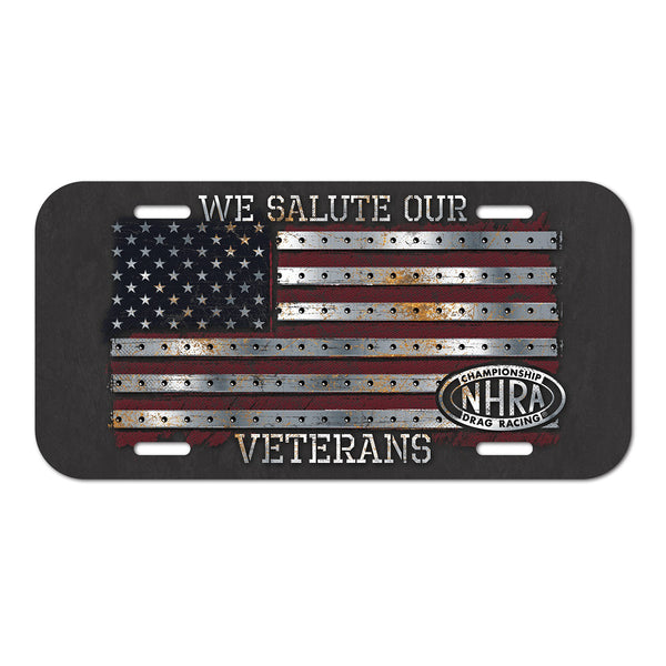 We Salute Our Veterans License Plate - Front View