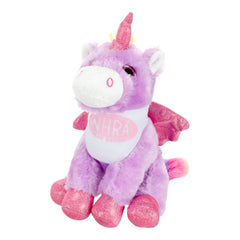 NHRA Purple Plush Unicorn In Purple, Pink & White - Front Left View