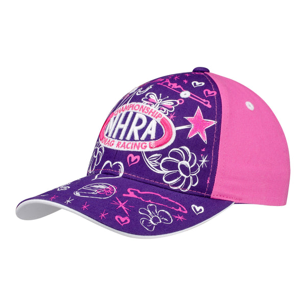 Hot Rod Princess Youth Hat in Purple and Pink - Angled Left Side View