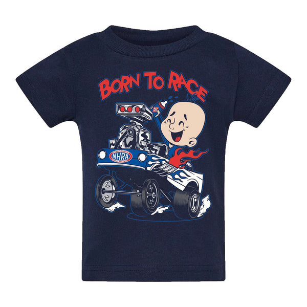 NHRA Born to Race Navy Infant T-Shirt - Front View