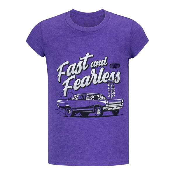 Youth Fast & Fearless T-Shirt In Purple - Front View