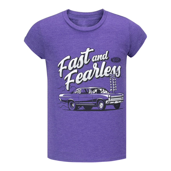 Youth Fast & Fearless T-Shirt in Purple - Front View