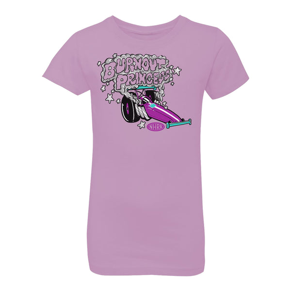 Youth Burnout Princess T-Shirt In Pink - Front View