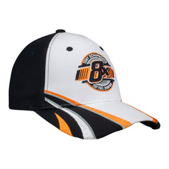 Tony Schumacher 8X Champ Hat In White, Black & Orange - Angled Right Side View