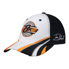 Tony Schumacher 8X Champ Hat In White, Black & Orange - Angled Left Side View