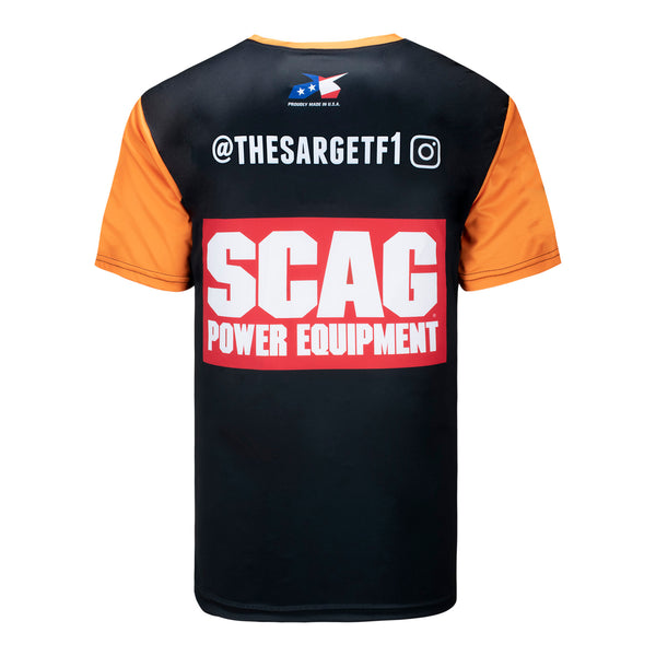 Tony Schumacher Uniform Shirt In Black & Orange - Back View