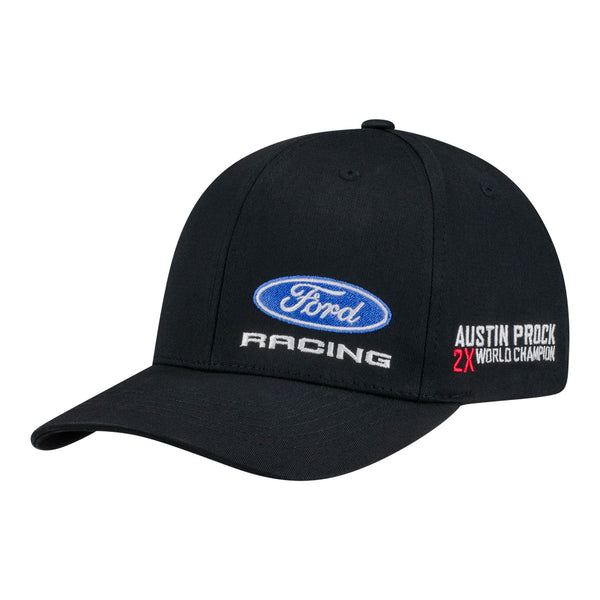 Austin Prock Ford Racing Flex-Fit Hat In Black - Angled Left Side View