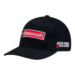 Austin Prock Ford Motorcraft Snapback Hat In Black & Red - Angled Left Side View
