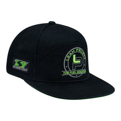 Leah Pruett Green Flatbill Snapback Hat In Black & Green - Angled Right Side View