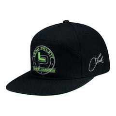 Leah Pruett Green Flatbill Snapback Hat In Black & Green - Angled Left Side View