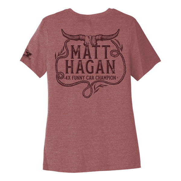 Matt Hagan Ladies Rope Shirt - Mauve - Back View