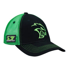 Matt Hagan TSR Hellcat Hat In Black & Green - Angled Right Side View