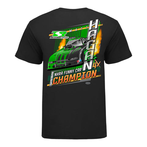 Matt Hagan 2023 Funny Car Champion T-Shirt In Black - Back View