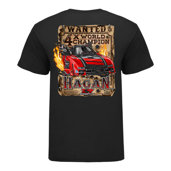 Matt Hagan Wanted Posted T-Shirt in Black - Back View