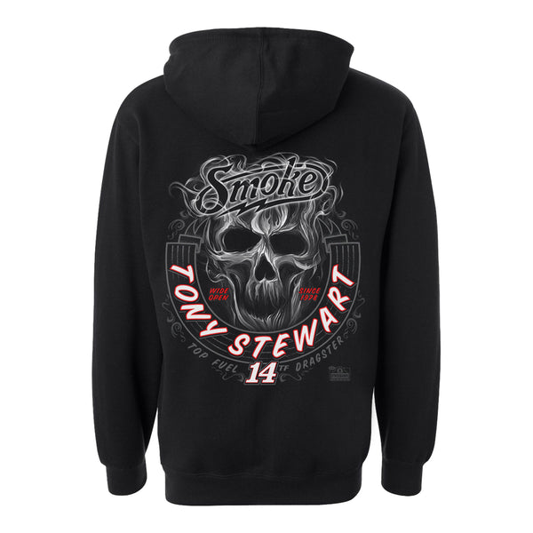 Tony Stewart Smoke Skull Sweatshirt in Black - Back View