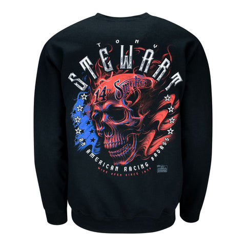 Tony Stewart Americana Smoke Skull Sweatshirt - Black - Back View