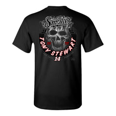 Tony Stewart Smoke Skull T-shirt in Black - Back View