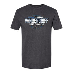 Jordan Vandergriff Funny Car T-Shirt in Grey - Front View