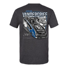 Jordan Vandergriff Funny Car T-Shirt in Grey - Back View