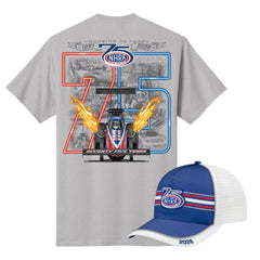 NHRA 75th Anniversary Bundle - 2026 Tour Hat & Heritage Tee - Front View