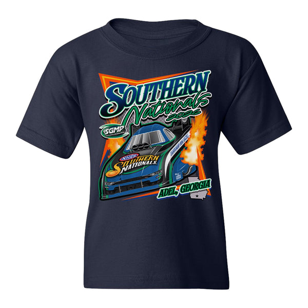 2026 NHRA Southern Nationals Youth Event T-Shirt In Blue - Front View